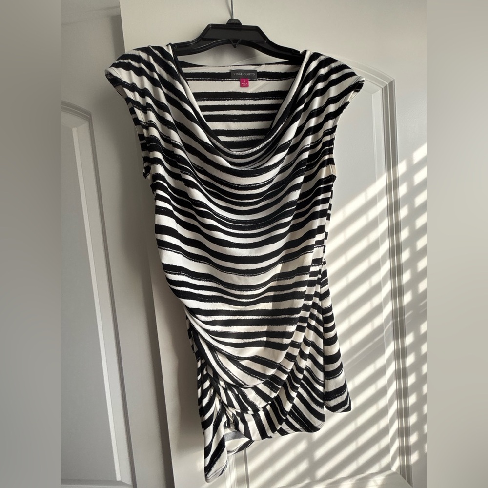 Vince Camuto Monochrome Striped Blouse